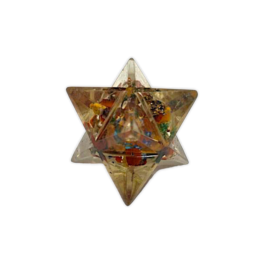 Multi Chakra Orgonite Star Markaba Healing Crystal Geometry 1-2 Inches Markawa