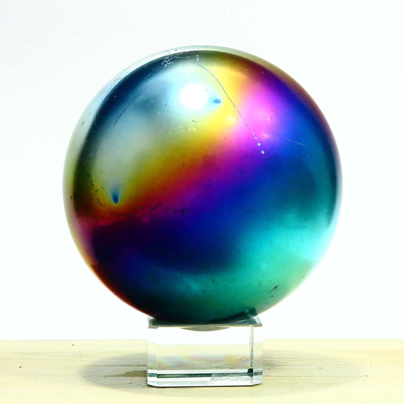 838g Natural Crystal Electroplated Rainbow Crystal Ball Quartz Sphere Healing