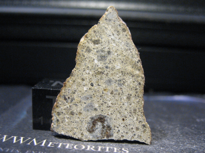 Meteorites Zagora 006 - Eucrite Polym-Breccia Mineral and Stone Plate Gabbroic Clasts