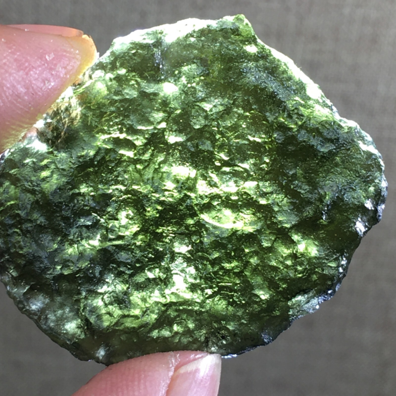 59.2Ct MOLDAVITE From Czech Republic From Meteorite Impact With Chips