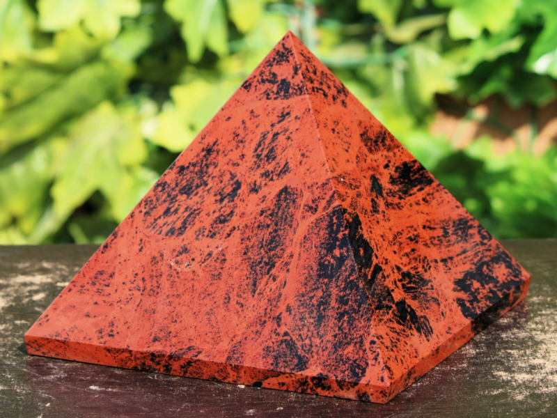 Red Mahogany Obsidian Pyramid Crystal Healing Display Specimen Stone Huge 205mm