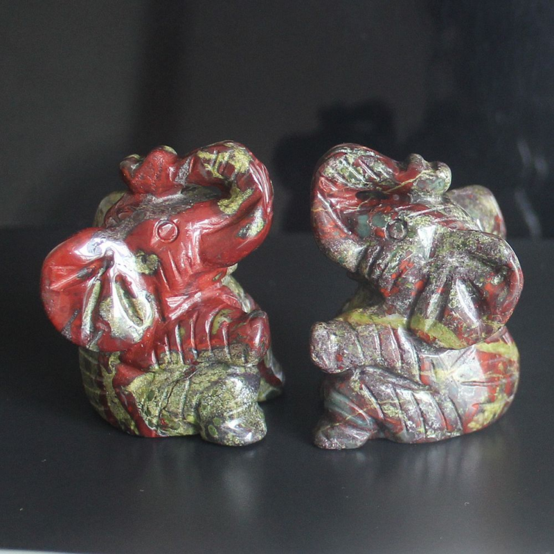 Carved gemstone crystal sitting elephant figurine animal carving home decor 2&apos;&apos;