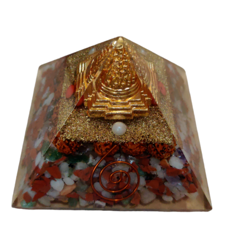 @ Healing Crystal Pyramid Orange Colour 3x3 Inches