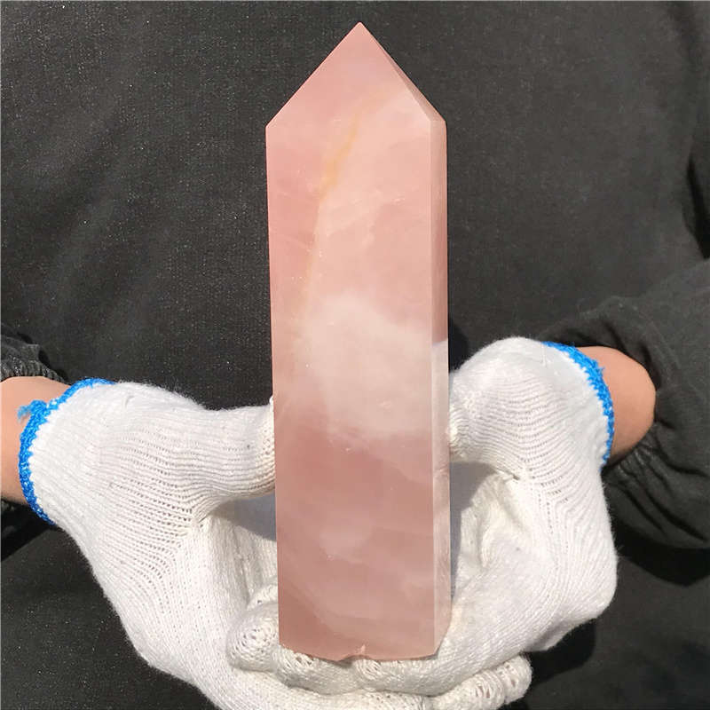 670g Natural Rose quartz obelisk quartz cystal wand point gem healing