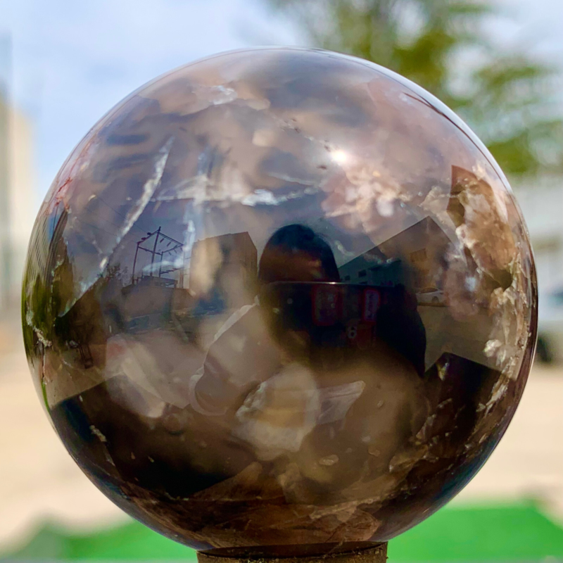 146G Natural Sakura Agate Quartz Sphere healing ball Specimen