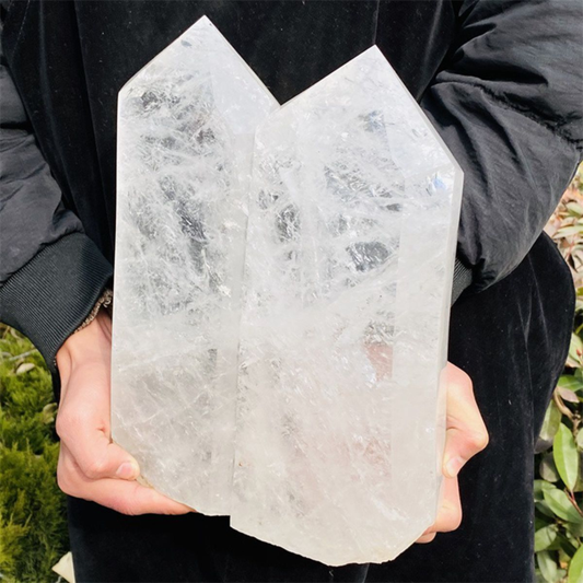 8390g Natural  White Quartz Obelisk Crystal Wand Point Healing Mineral Stone