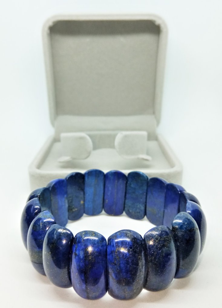 Beautiful Royal Gold Lapis Lazuli Bracelet in Gift Box - Bracelet