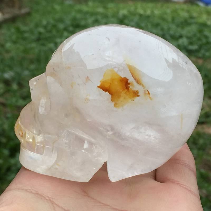 0.4kg Natural clear quartz skull carved Quartz Crystal skull Healing
