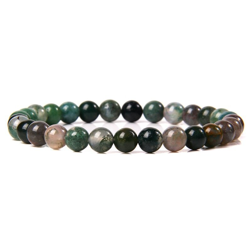 Handmade Natural 6mm Crystal Agates Stretch Bracelet for Women Men Jewelry Gifts