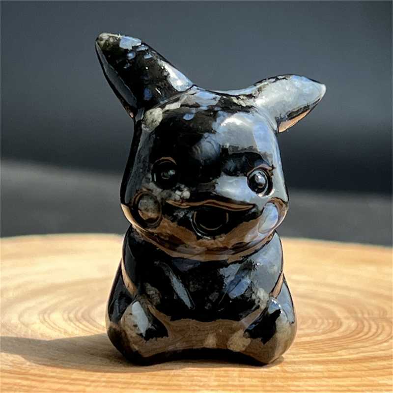 1.5" Natural quartz carved Pikachu skull Quartz crystal skull reiki healing