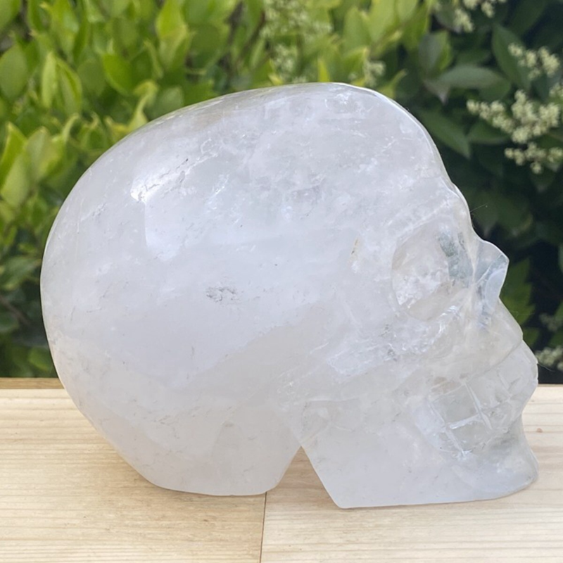 1440g Natural Beantiful Fluorite Quartz Skull Hand Carved Crystal Healing Skull