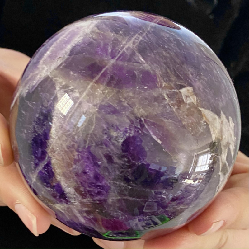 1.73LB Rare High Quality Purple  Amethyst Quartz Crystal Sphere Healing Bal