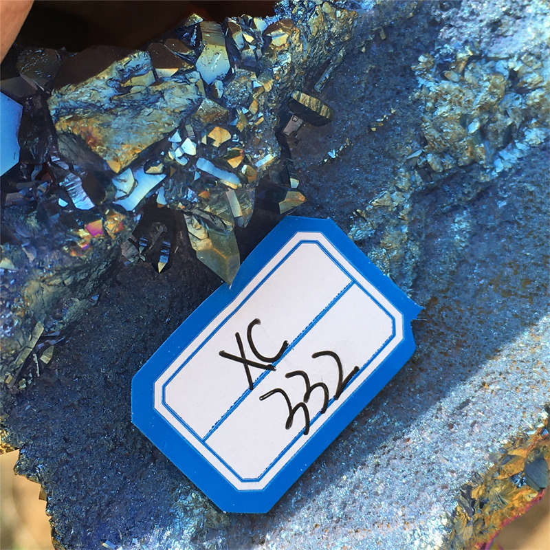 320g Electroplate Rainbow cluster quartz crystal mineral specimen reiki healing