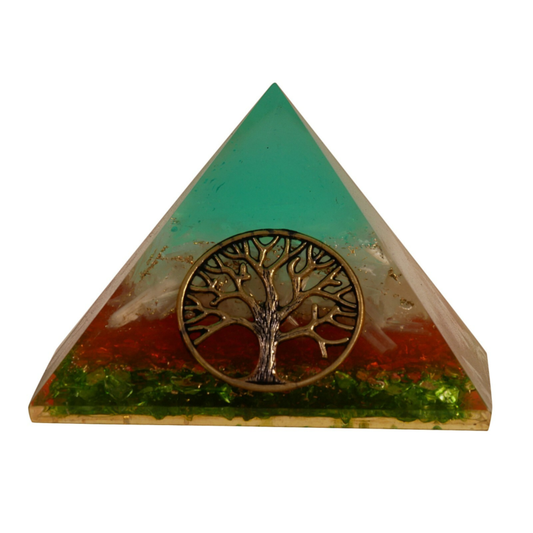 Selenite &Peridot Stone Orgonite Orgone Pyramid Emf Protection Free Shipping