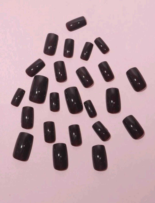 Press On Nails Short Oval Various Colours Nude False Fake Nail 24pcs With Glue