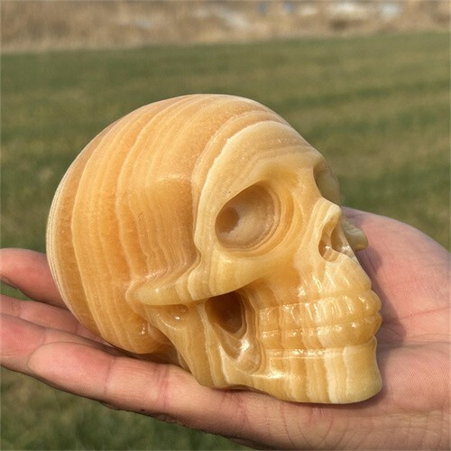 930g Natural Carved Geodes stone Skull Figurines Reiki Quartz Crystal Skull Deco