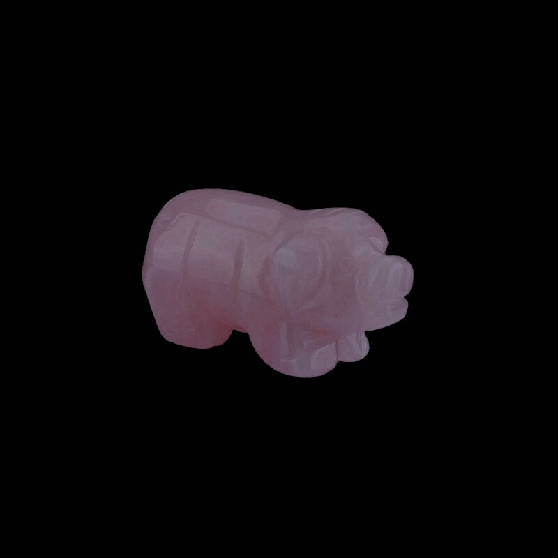 Raw Natural Quartz Crystal Skull Carved Pig Wild Boar Piggy Animal Healing Stone