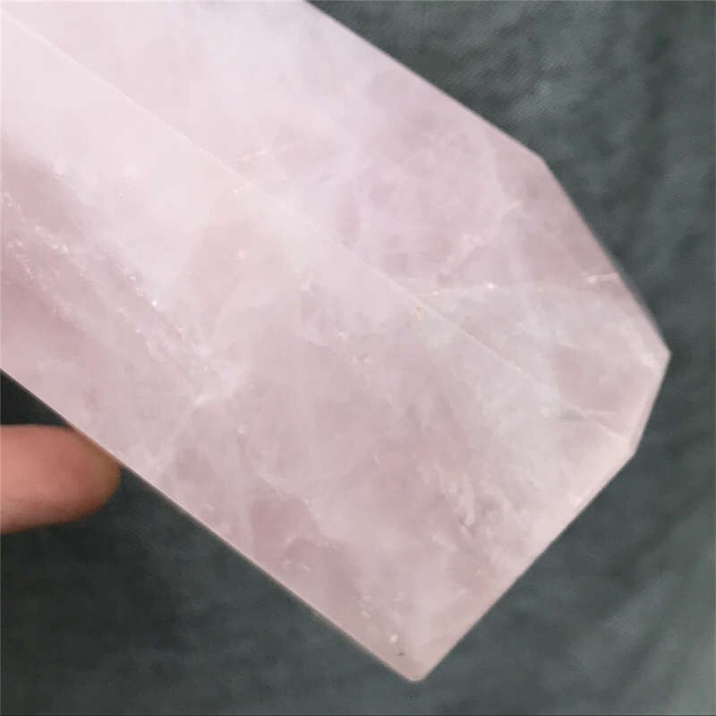 950g Natural Rose Quartz Obelisk Quartz Crystal Point Wand Healing Gem