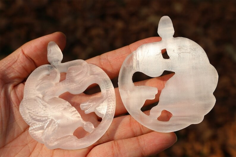 3.1" Gypsum Medusa Natural Hand Carved Crystal Skull Reiki Crystal Decor 1pc