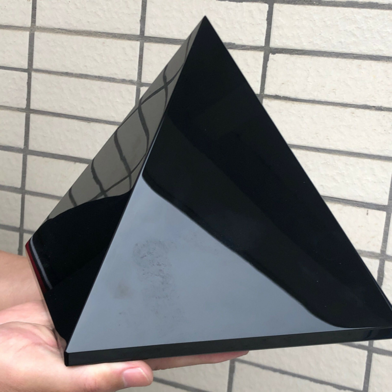 14.97LB Natural obsidian quartz crystal pyramid healing hot spire healing8899