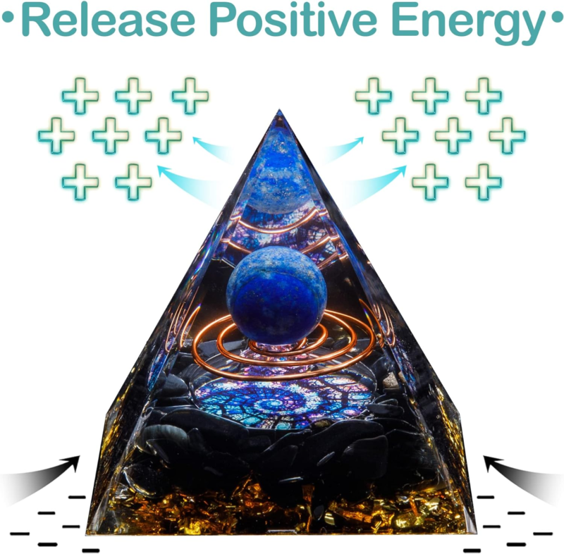 Orgone Crystal Pyramid, Lapis Lazuli Healing Crystal,Orgonite Protection