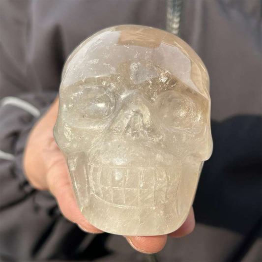 0.41kg Natural clear quartz skull carved Quartz Crystal skull Healing