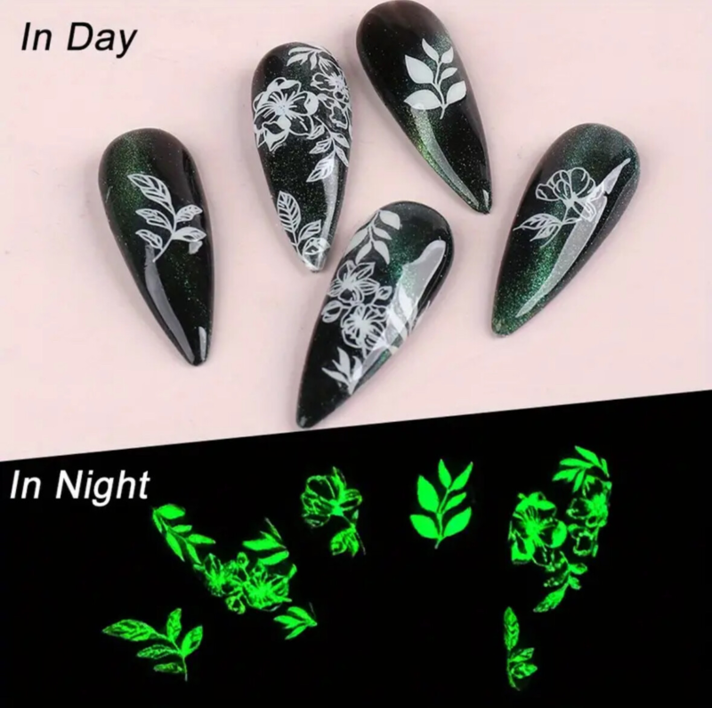 24pcs Press On False Finger Nails Fake Nails Glittered Solid Colours 52 Options