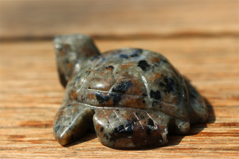 2&apos;&apos; Carved Natural Yooperlite sea Turtle Reiki Quartz Crystal Skull Healing 1pc