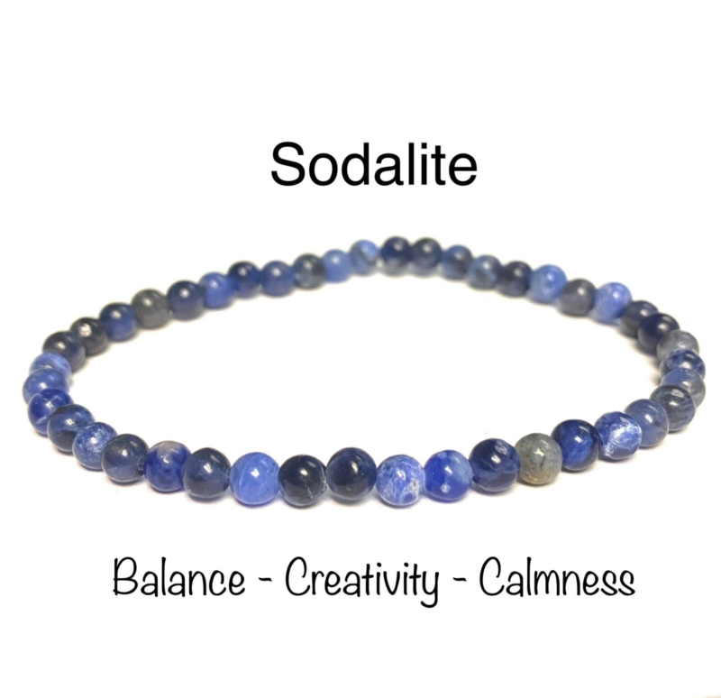 Natural Stone Stretch Bracelet 4mm - Healing Gemstone Beaded thin stackable USA
