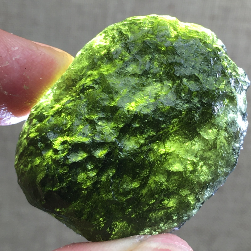 78.4Ct MOLDAVITE From Czech Republic From Meteorite Impact With Chips