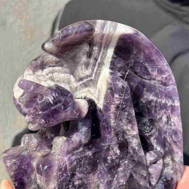1.74kg Natural dreamy amethyst Dragon Castle carved Quartz Crystal skull Healing