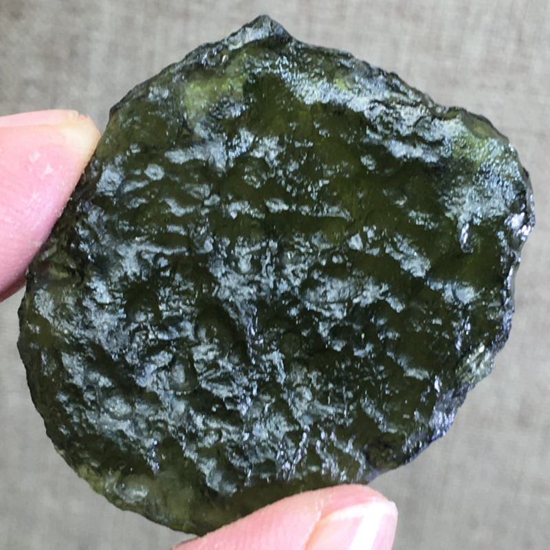 59.2Ct MOLDAVITE From Czech Republic From Meteorite Impact With Chips