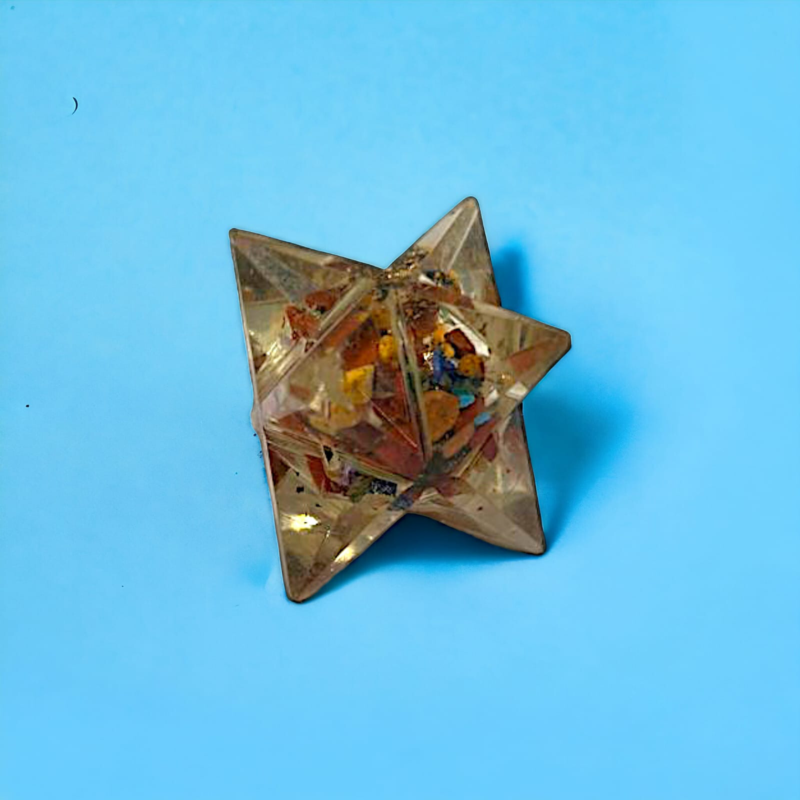 Multi Chakra Orgonite Star Markaba Healing Crystal Geometry 1-2 Inches Markawa