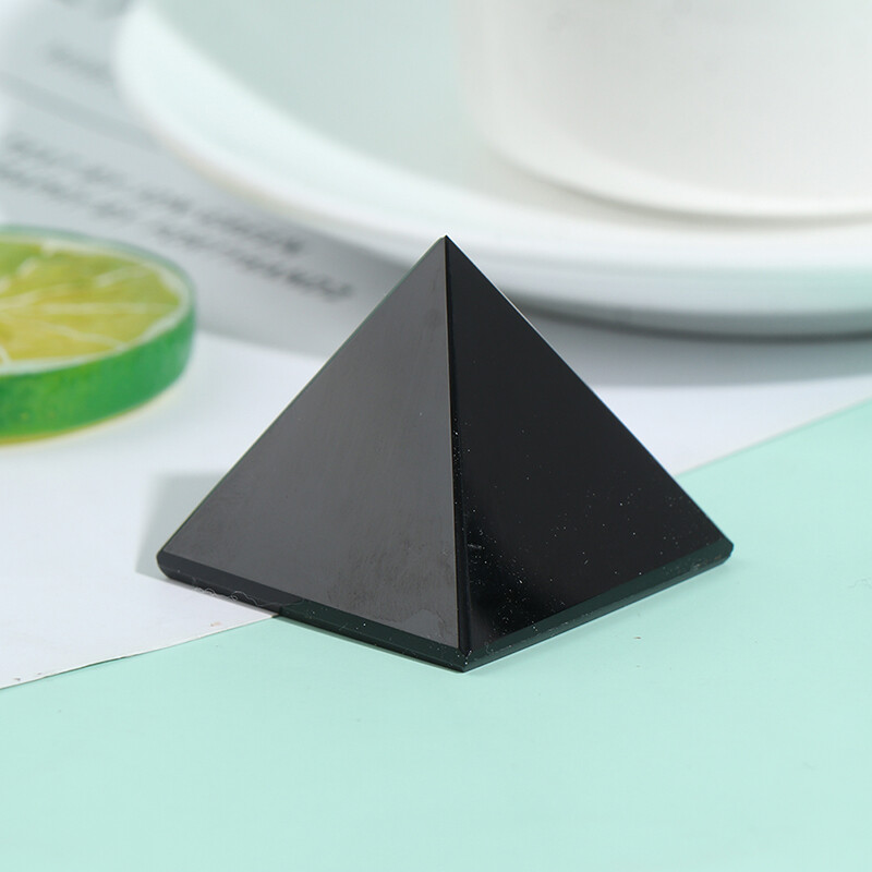 Obsidian Pyramid Natural Polished Surface Home Ornaments Desktop DecorY.ou