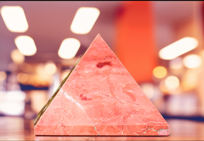 Pink Bustamite Pyramid - 19CM Healing Crystal for Chakra & Aura Balancing Spirit