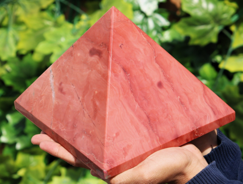 Pink Bustamite Pyramid Crystal Quartz Healing Display Specimen Stone Huge 190mm