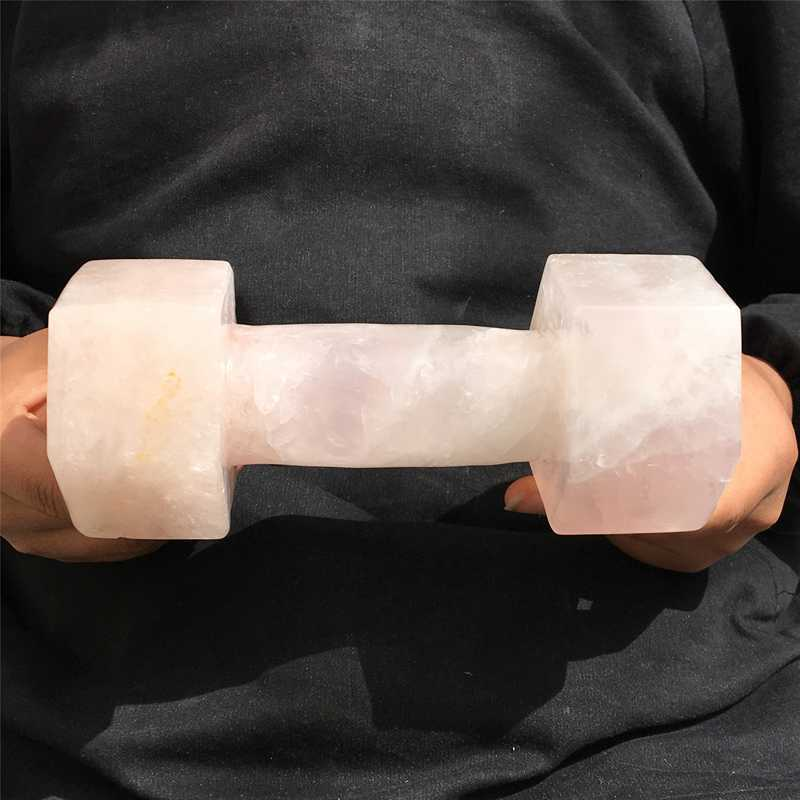 1.96kg Natural rose quartz dumbbell carved Quartz Crystal skull Healing
