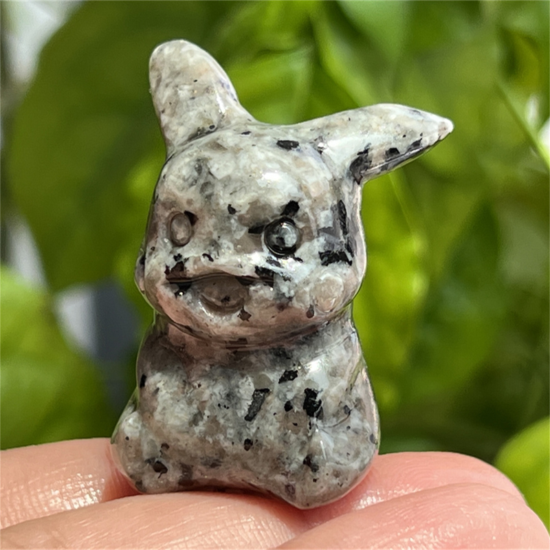 1.5" Natural quartz carved Pikachu skull Quartz crystal skull reiki healing