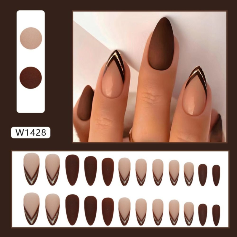 Almond Fake Nials French Press on Nails Manicure Nail Tips  Women