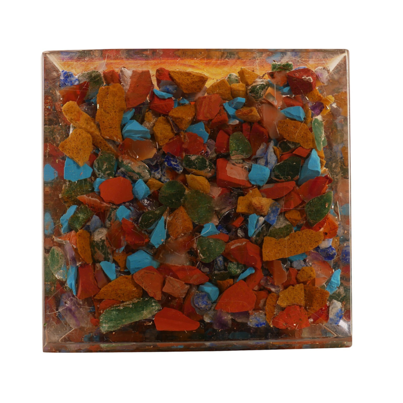 Orgon Pyramid 7 Chakra Stone Energy Generator Orgonite Pyramid Free Shipping