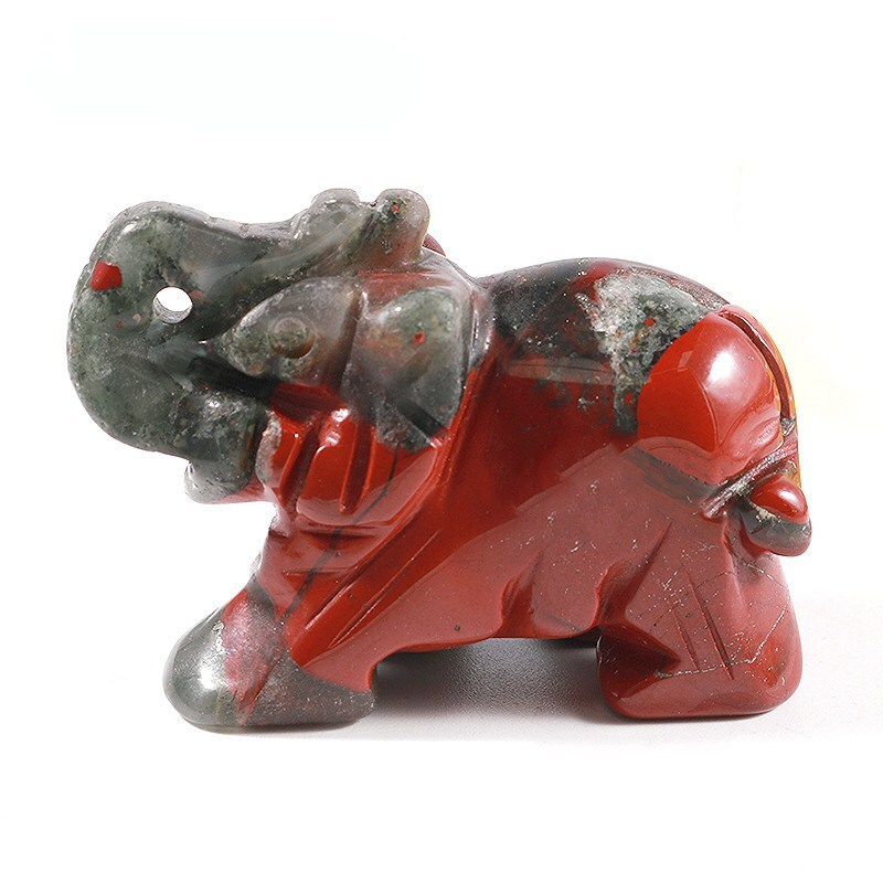 Natural Quartz Crystal Skull Carved Elephant Healing Gemstone Animal Sculpture