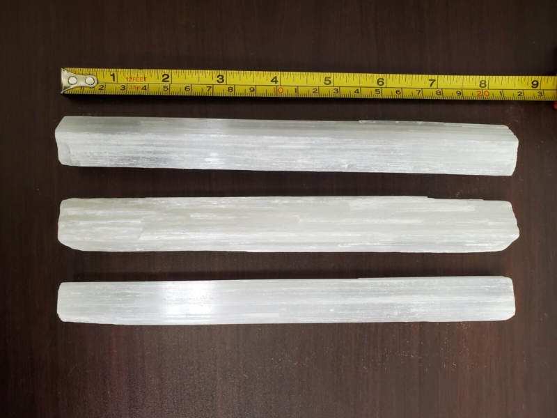 Selenite Sticks Collection 1 Lb Natural White Gypsum Crystal Blades Wands 7.5"