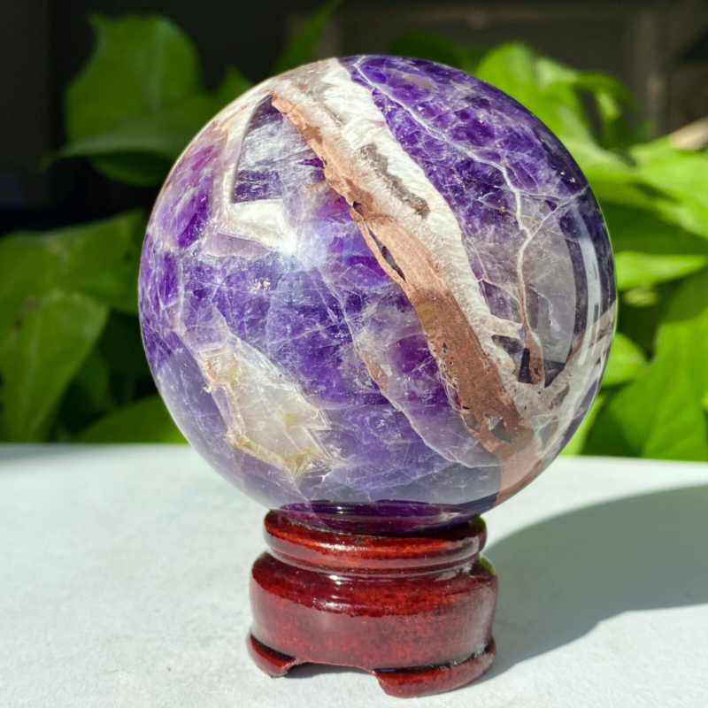 1.27LB Rare High Quality Purple Dream Amethyst Quartz Crystal Sphere Healing Bal