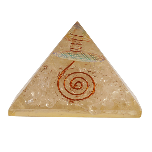 Clear Quartz Orgone Pyramid Flower of Life Gemstone Spiritual Free Shipping