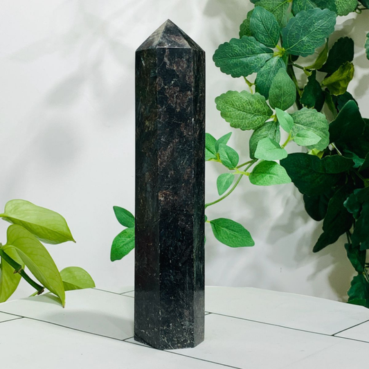 658g Natural Firework Stone Quartz Obelisk Crystal Wand Point Tower Healing
