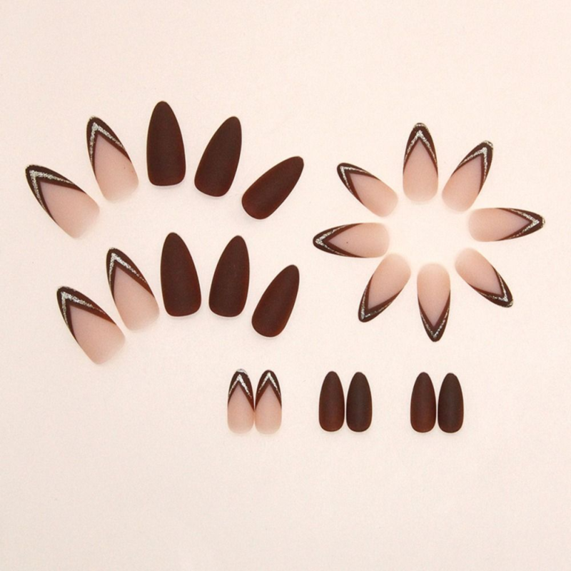 Almond Fake Nials French Press on Nails Manicure Nail Tips  Women