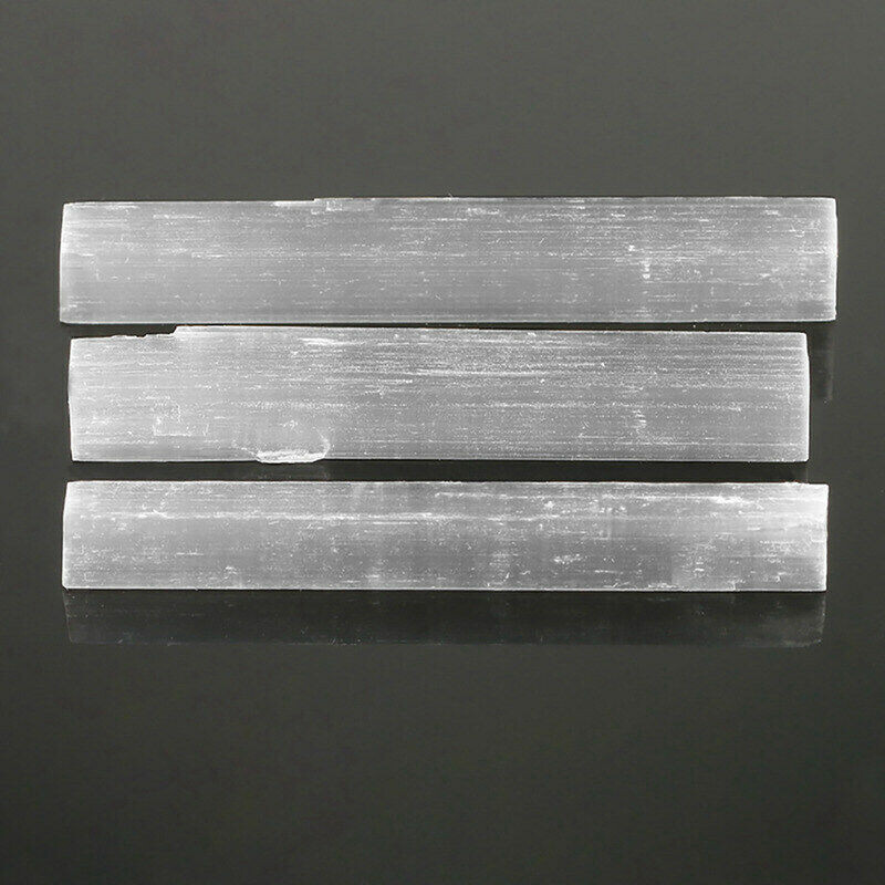 3pc Natural White Gypsum Wand Quartz Crystal Selenite Stick Mineral Healing