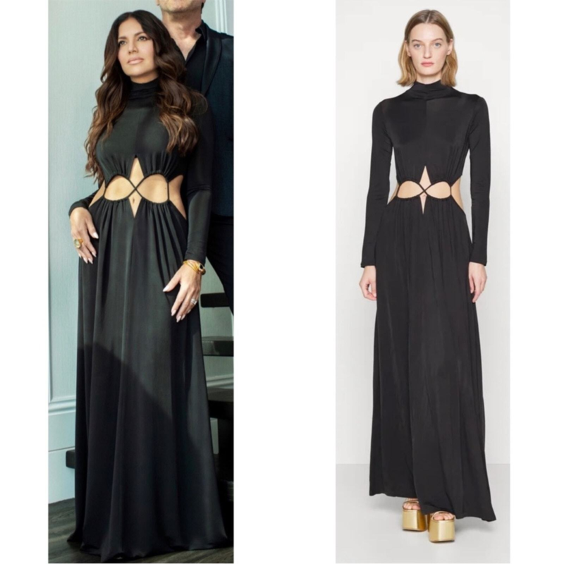 NWT Cult Gaia Black Pippa Cutout Jersey Maxi Gown Size XS