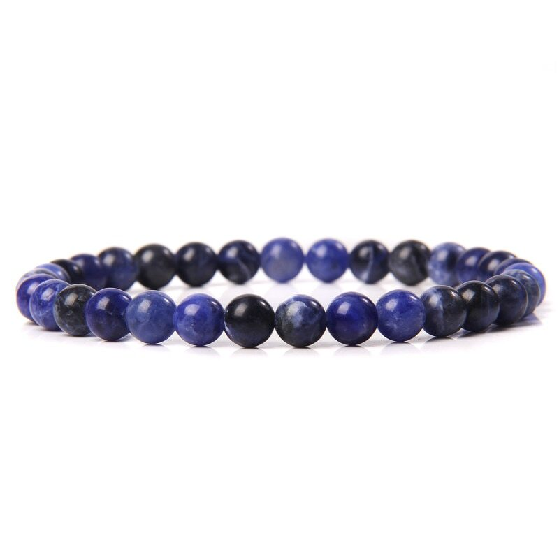 Handmade Natural 6mm Crystal Agates Stretch Bracelet for Women Men Jewelry Gifts