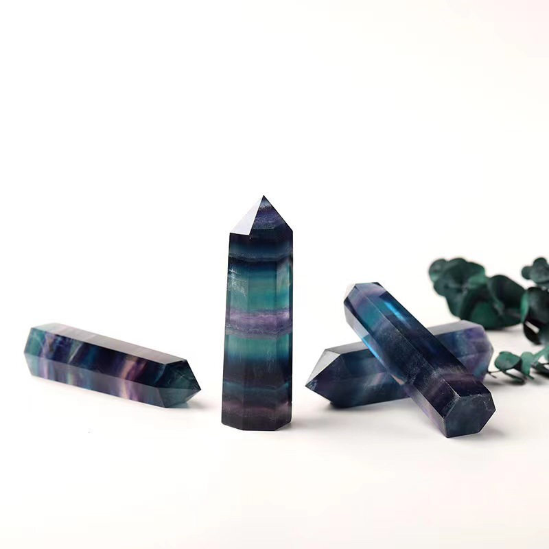 Natural Crystal Point Wand Tower Column Chakra Obelisk Quartz Healing Stone Rock